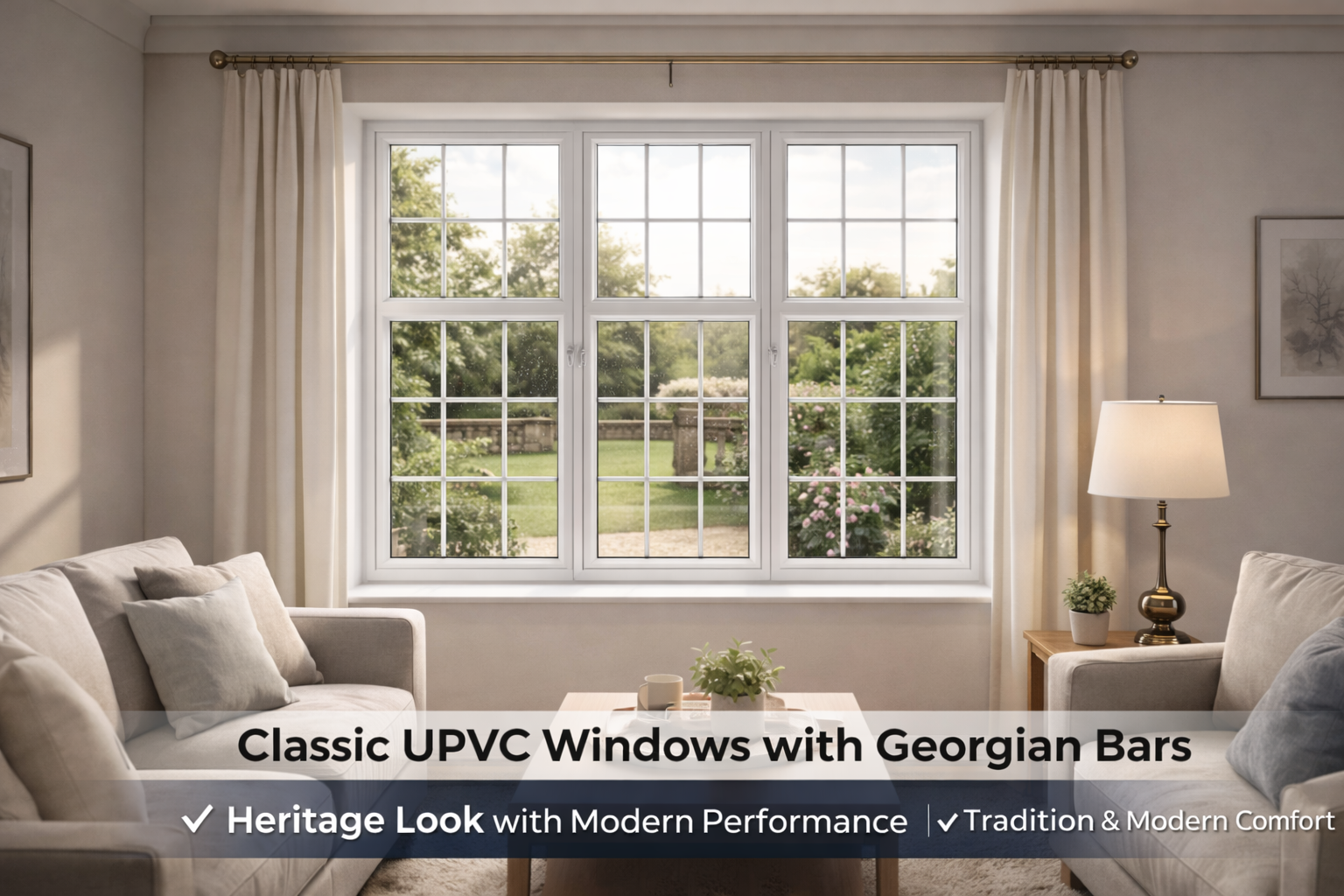 UPVC Windows with Georgian Bars